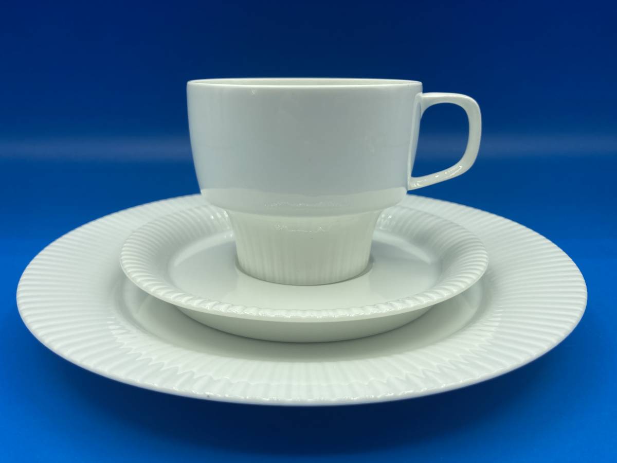 [used box none ]Rosenthal Rosenthal * white porcelain * Trio cup & saucer & plate (4) * size 80mm× height 65mm / 134mm / 196mm