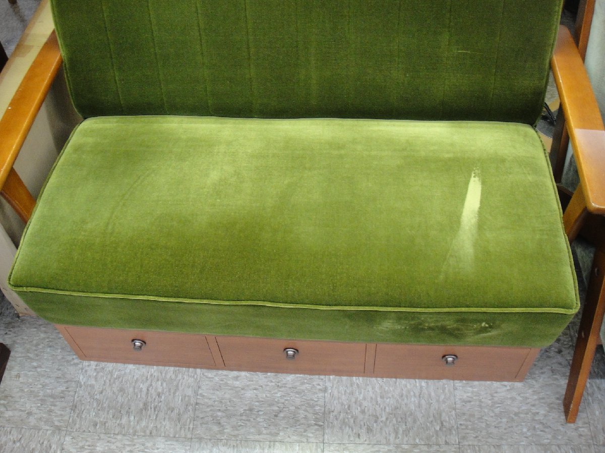 49360T один вдавлено .!! двусторонний под полом место хранения есть 2 местный . диван Velo wa style & зеленый цвет немного необычный стильный диван. Yamato товары для дома рейс D разряд 