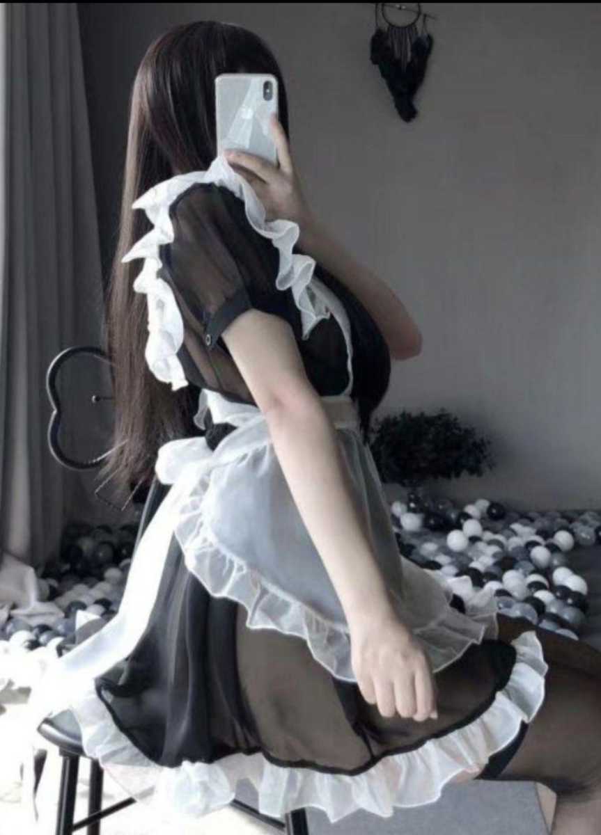 メイド　シースル メイド服　セクシーコスプレ