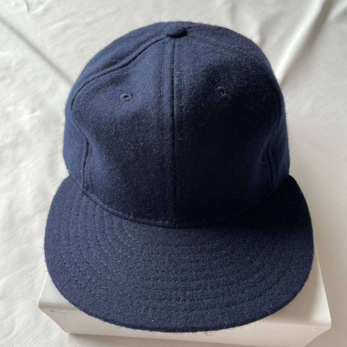 《大人の嗜好品》EBBETS FIELD FLANNELS エベッツフィールドフランネルズ　CAP ベースボールキャップ 無地 ウール　未使用　ネイビー　_画像1