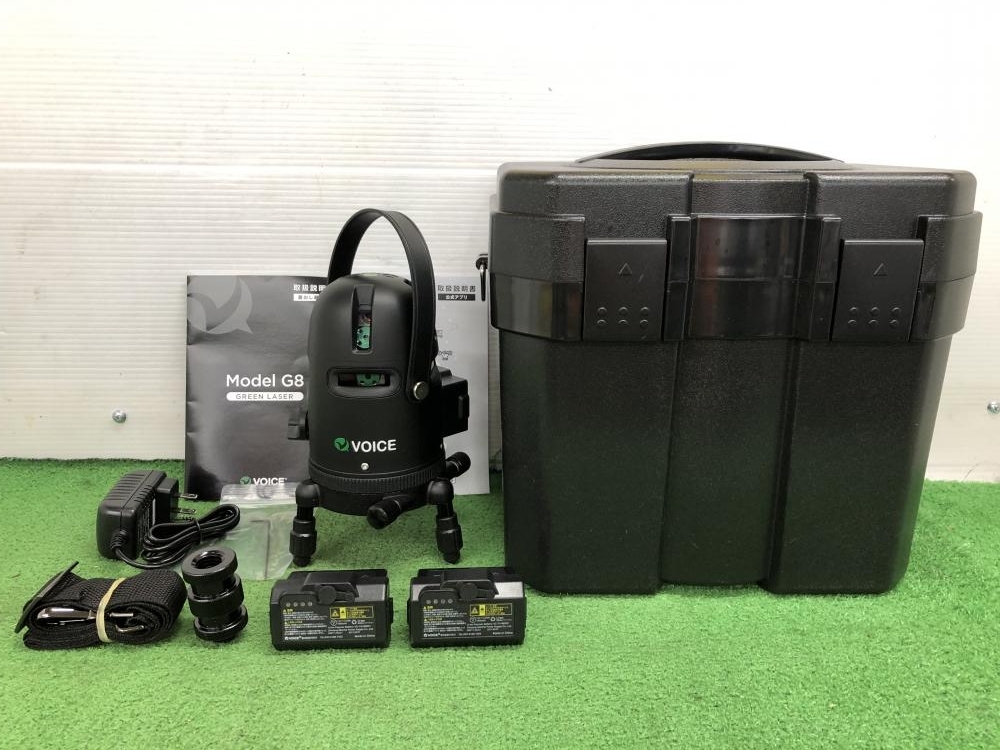 001♪未使用品♪Voice ボイス グリーンレーザー墨出器 G8 フルセット
