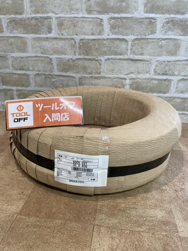 009▽未使用品・即決価格▽SFCC CVTケーブル 3C×8SQ 50m巻 600V 黒 www