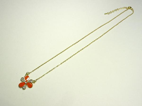 # flower motif # small pendant Gold orange 08-0689