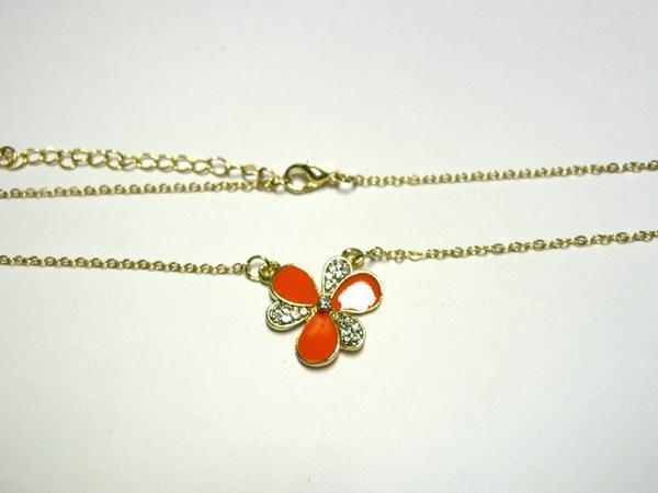 # flower motif # small pendant Gold orange 08-0689