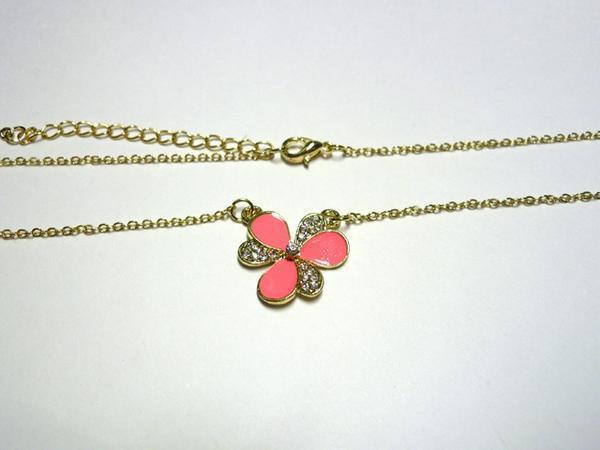 # flower motif # small pendant Gold pink 08-0691