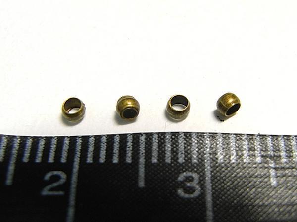 かしめ玉（つぶし玉）真鍮古美 約2mm 【1000個入り】 6000236☆_画像3