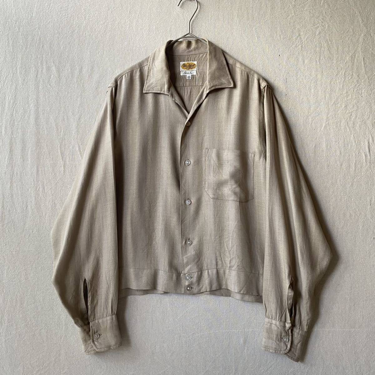大きい割引 ベージュ M / シャツ シャークカラー vintage USA
