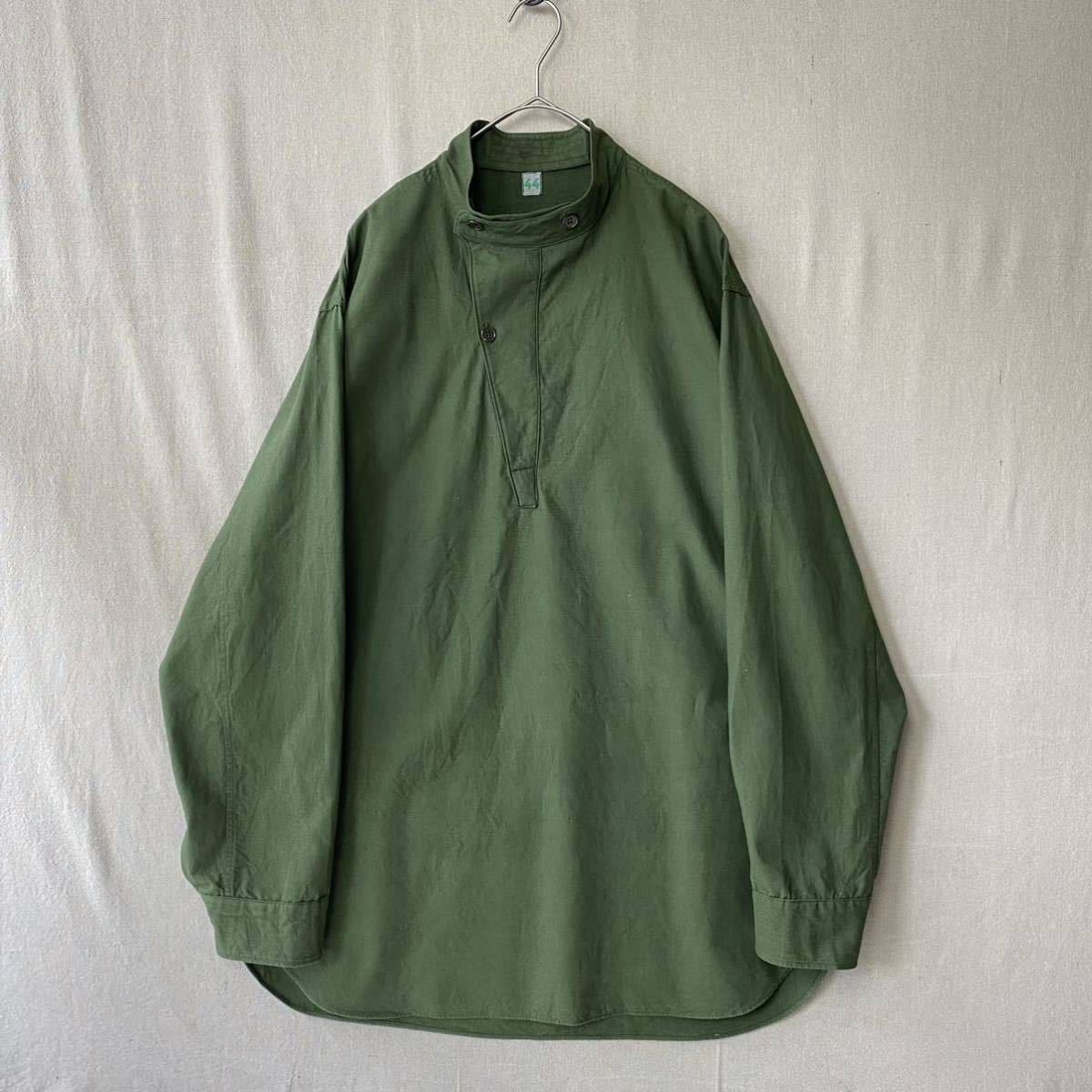 デッドストック】50s スウェーデン軍 M55 プルオーバー シャツ / 44 スタンドカラー ユーロ ヨーロッパ ビンテージ 60s T2-03034-0650 tecnolochip.com