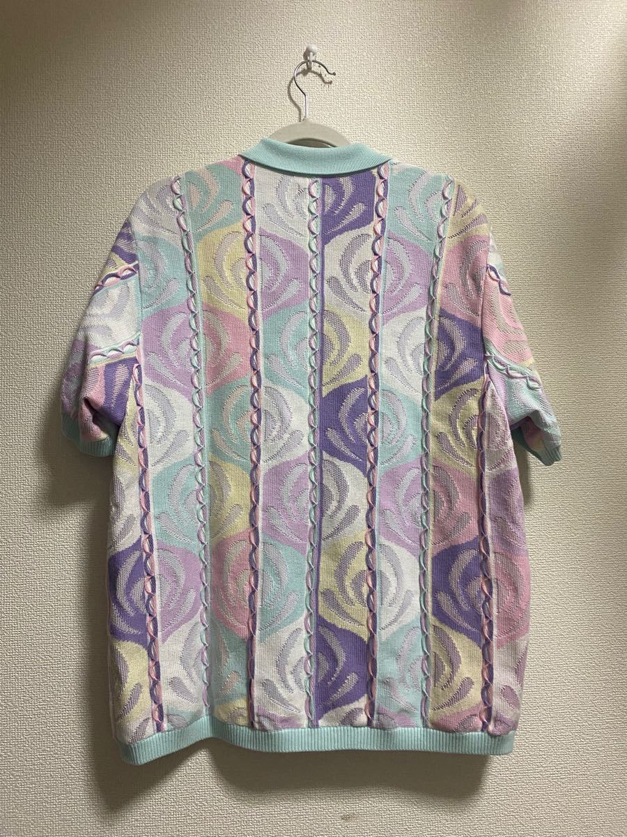 Supreme Abstract Textured Zip Up Polo Pale Blue ジップアップポロ