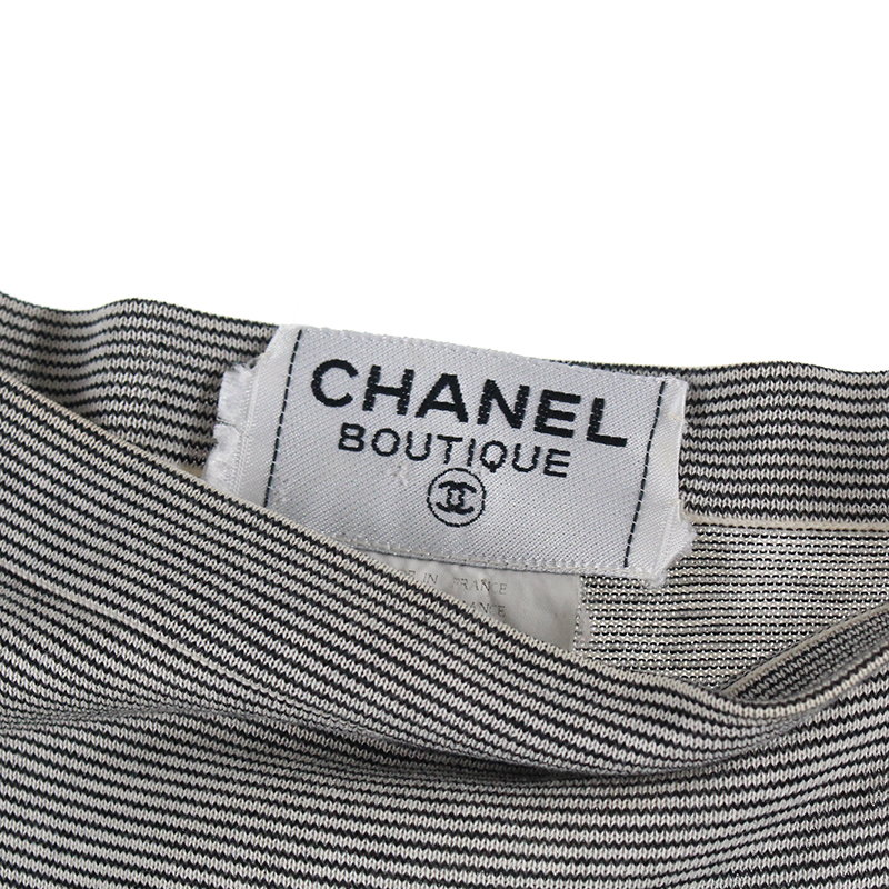 送料無料】 シャネル CHANEL ワンピース ボーダー グレー系