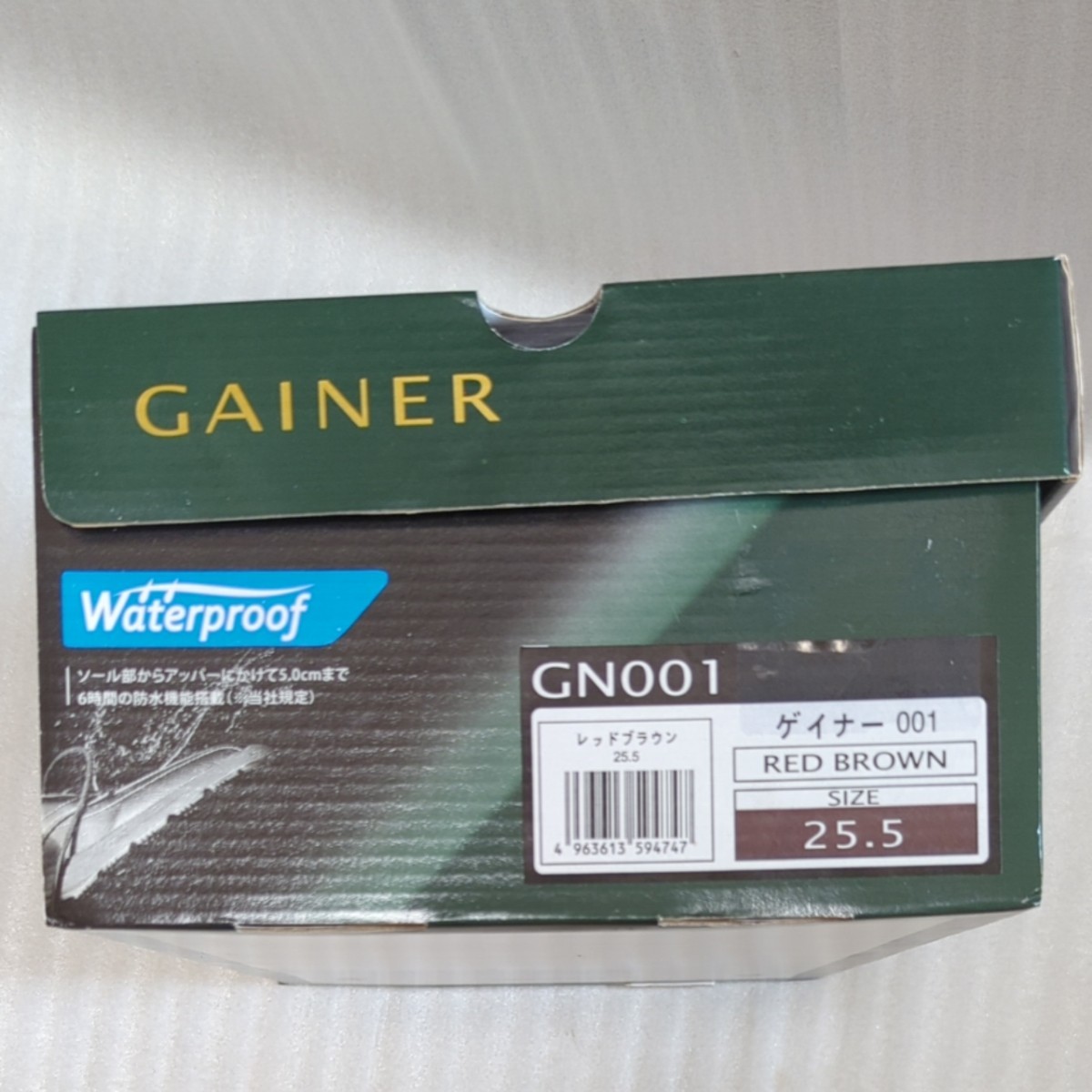 未使用新品 GAINER ゲイナー 防水加工 ウォーキングシューズ 25.5cm レッドブラウン