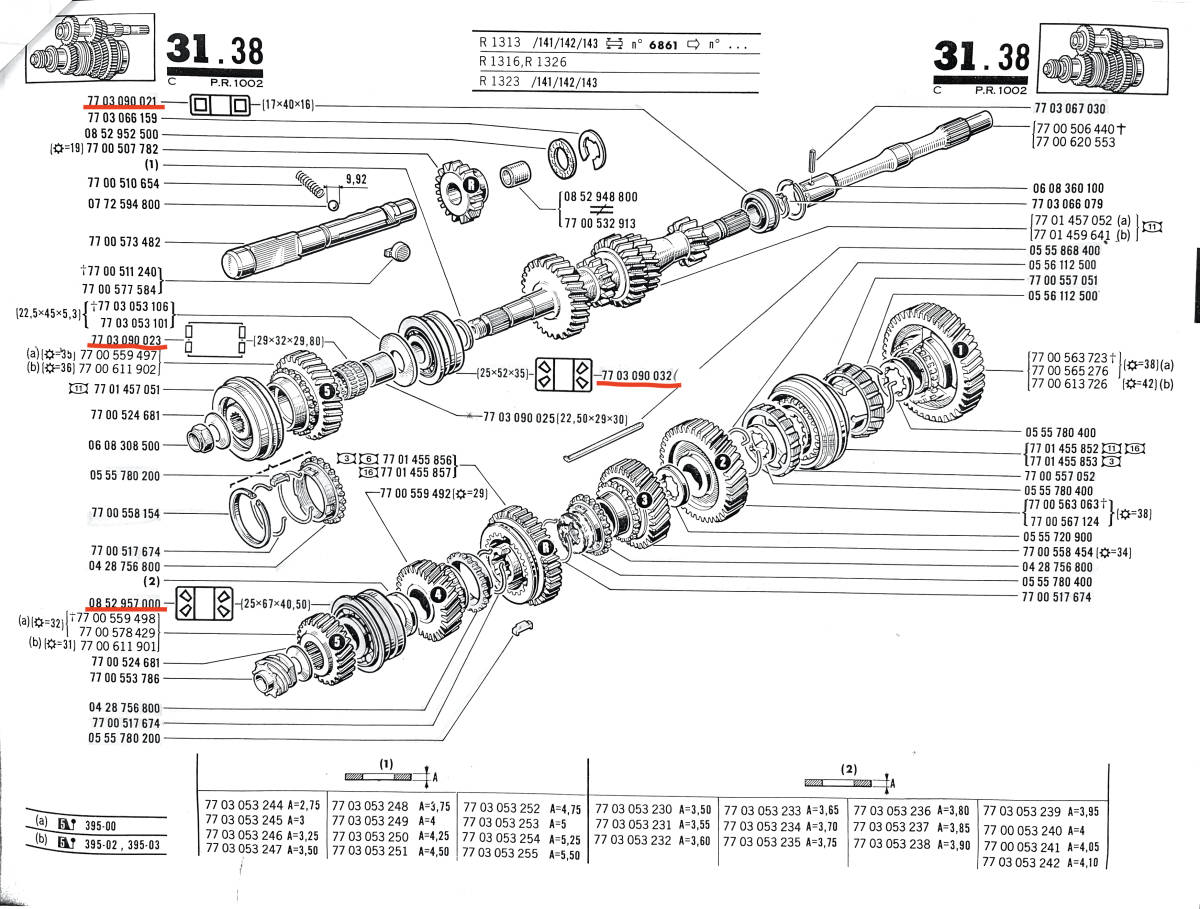  Renault gearbox bearing A 7703090032