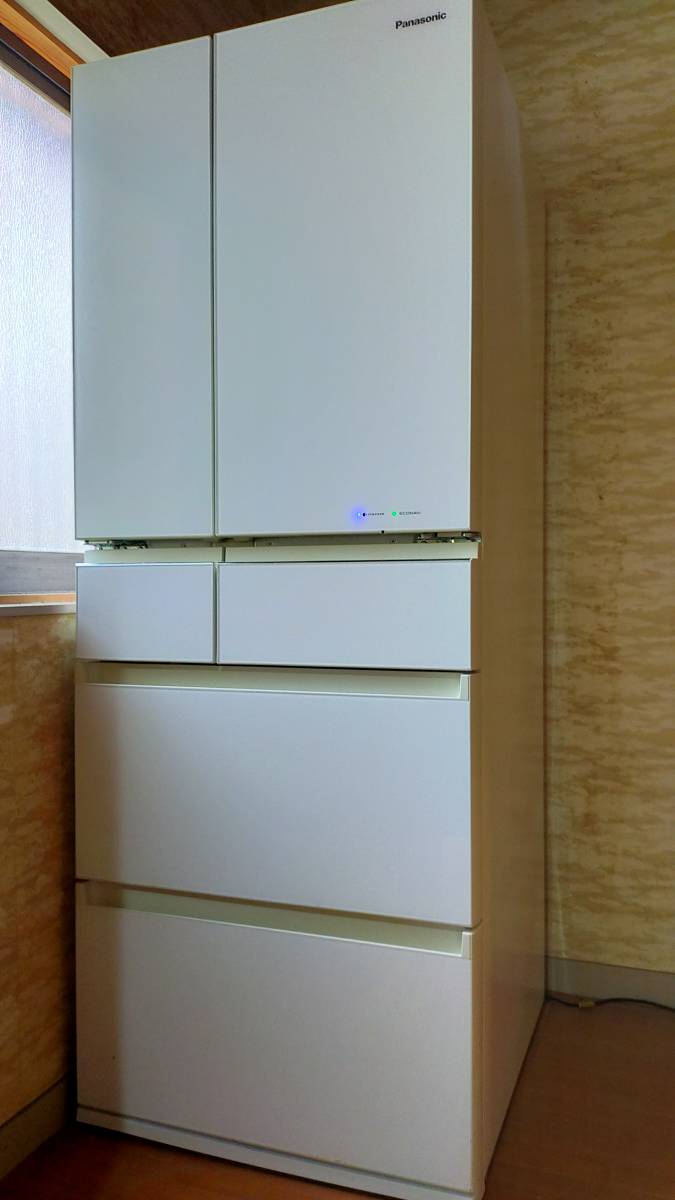 Panasonic 2017年製 450L 6ドア パナソニック 冷蔵庫 大型 家庭用 NR-SPF453X-W 白色 ホワイト ガラストップ_画像1