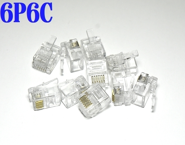  free shipping # new goods # modular plug connector # RJ12 RJ11 6 ultimate 6 core # 10 piece 6P6C