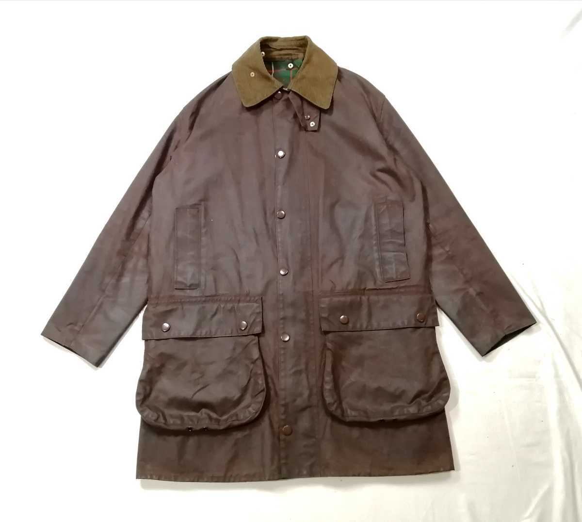 c38 1981◎BARBOUR northumbria ブラウン 1ワラント YKK棒ジップ