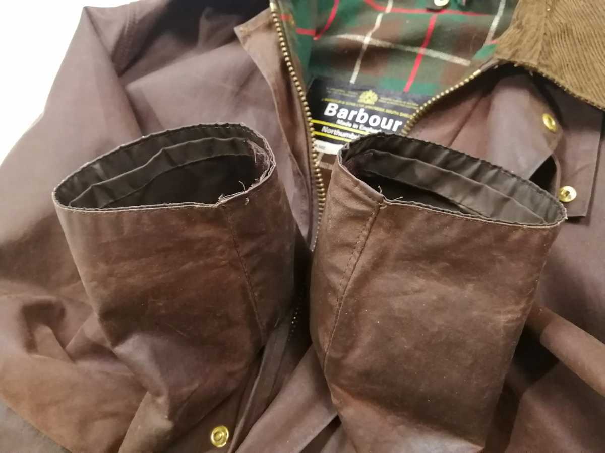 c38 1981◎BARBOUR northumbria ブラウン 1ワラント YKK棒ジップ
