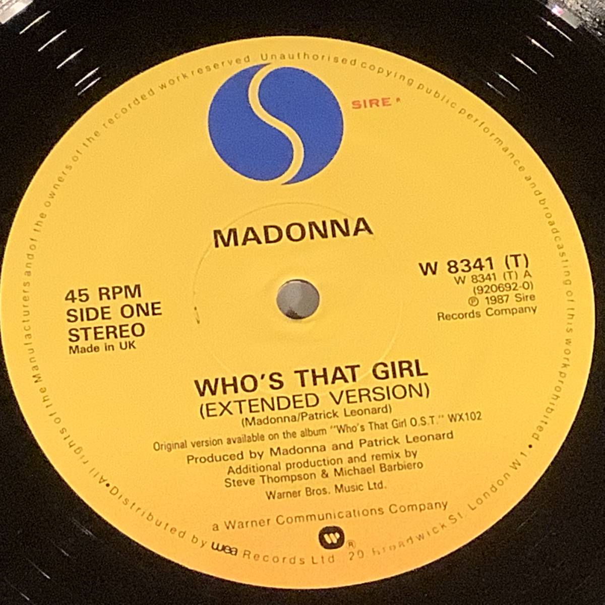 LP(12インチ・シングル)●マドンナ MADONNA『WHO'S THAT GIRL』『WHITE HEAT』●良好品！_画像4