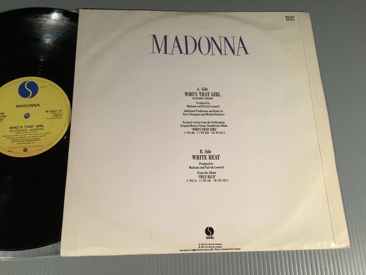 LP(12インチ・シングル)●マドンナ MADONNA『WHO'S THAT GIRL』『WHITE HEAT』●良好品！_画像2