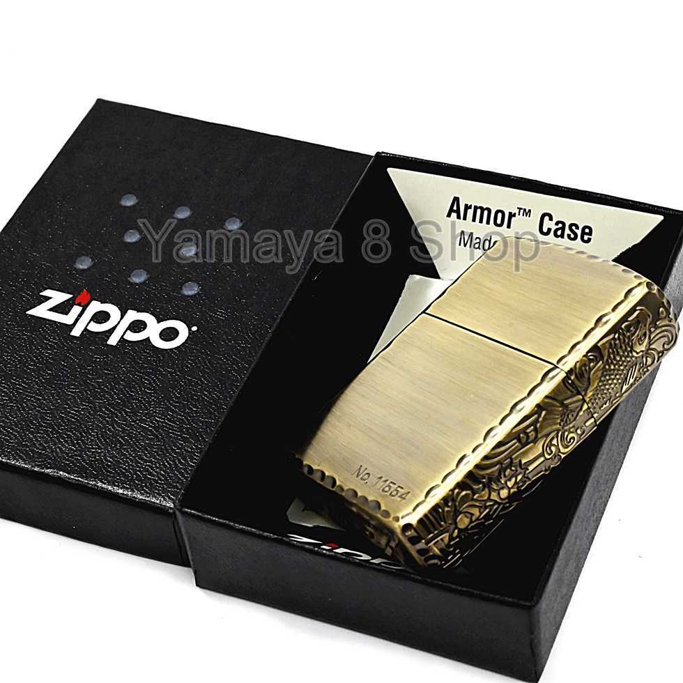 ZIPPO 限定アーマー昇鯉 サイド3面彫り ブラス古美 ジッポー ライター