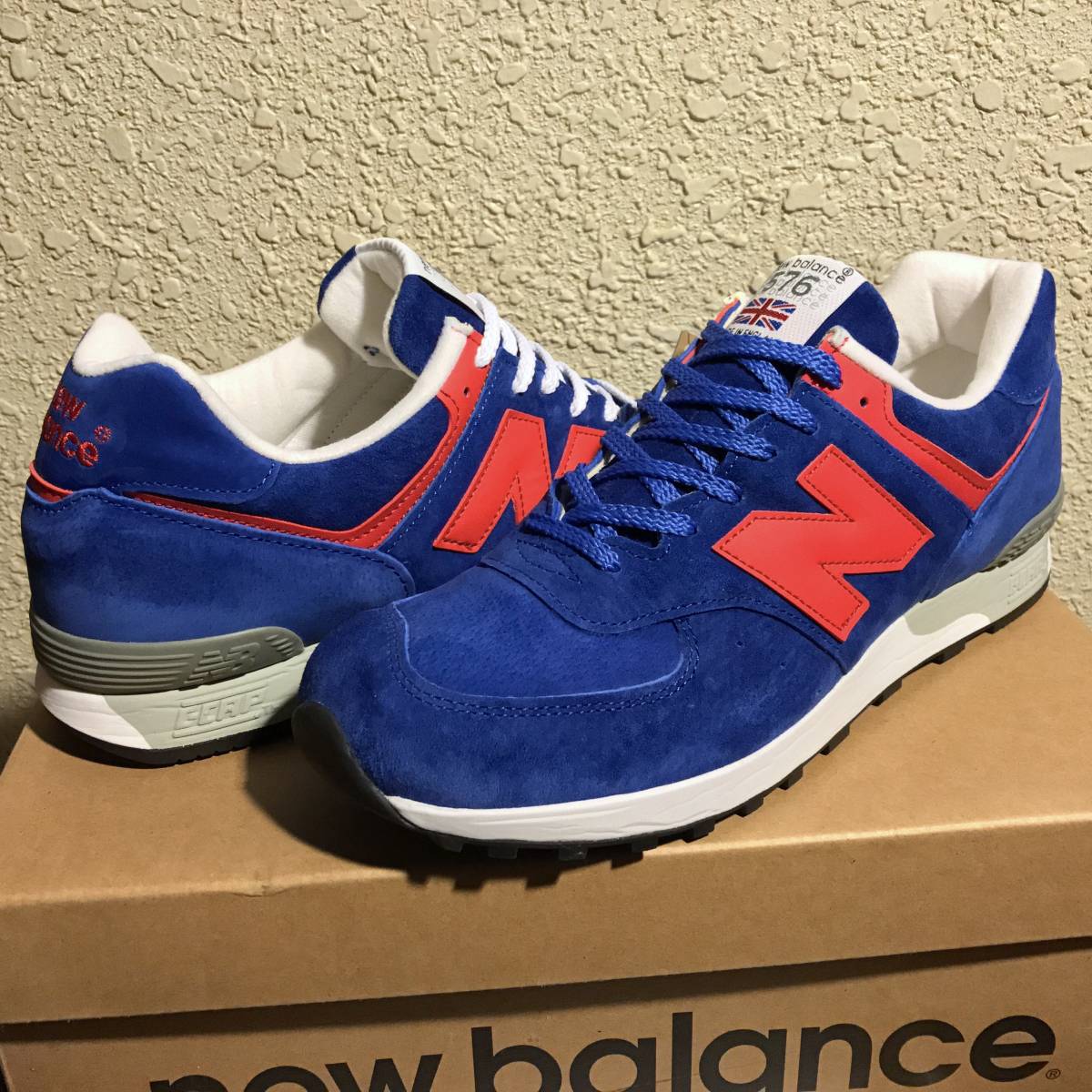 UK製 限定モデル NEW BALANCE M576SBR BLUE×RED US9.5D 27.5cm スウェード 新品 イギリス製 英国製 ブルー×レッド 青/赤_画像1