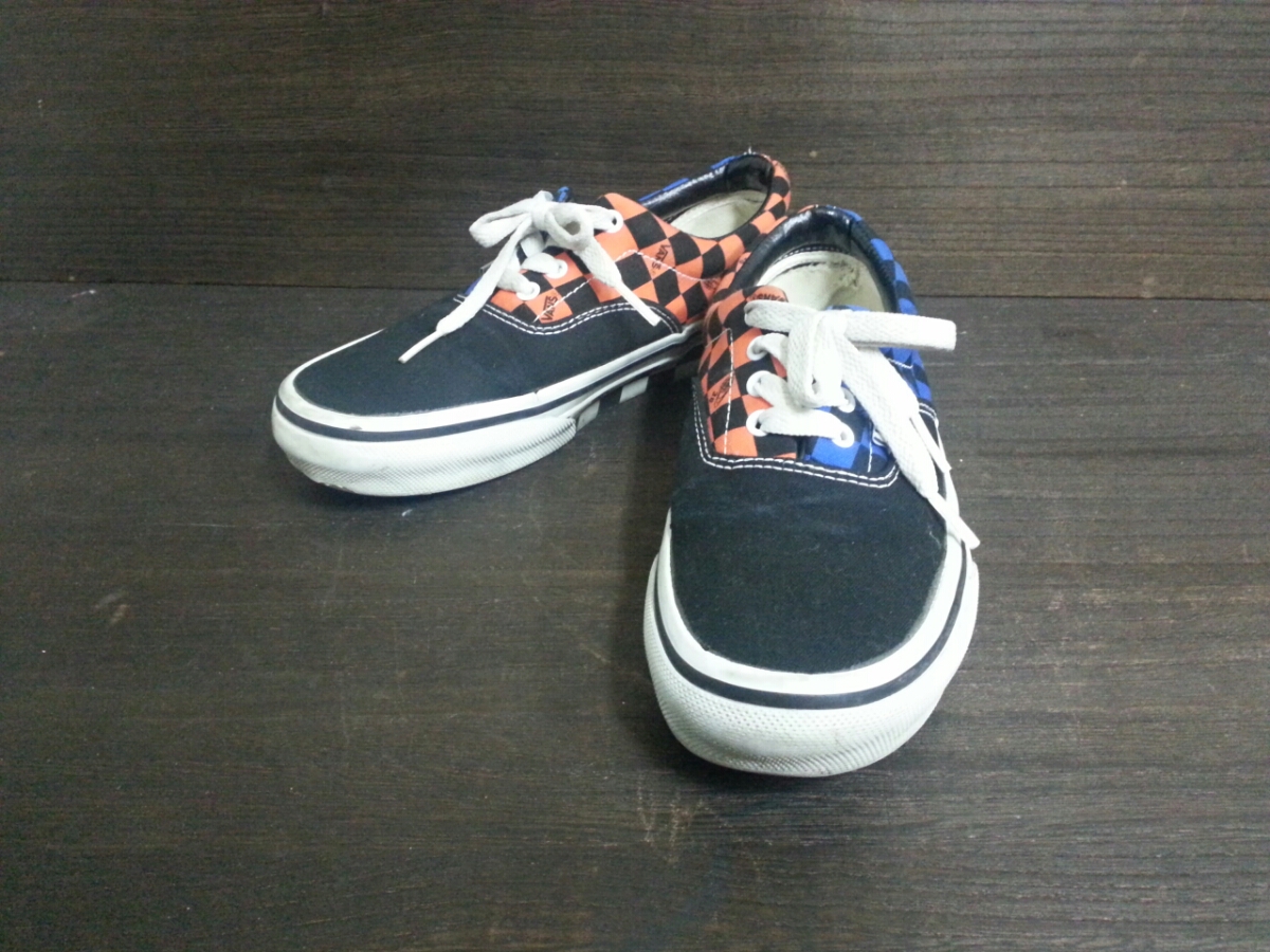 パンクロックスタイルVANS×BEAMSアシンメトリーチェッカーERAスニーカー_画像1