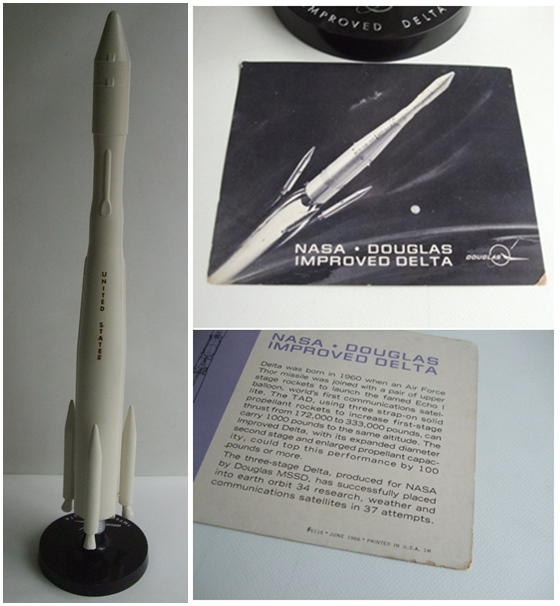  Vintage NASA DOUGLAS IMPROVED DELTAda стакан Delta Rocket настольный модель DESIGNERS-MANUFACTURERS THE WALTER J.HYATT