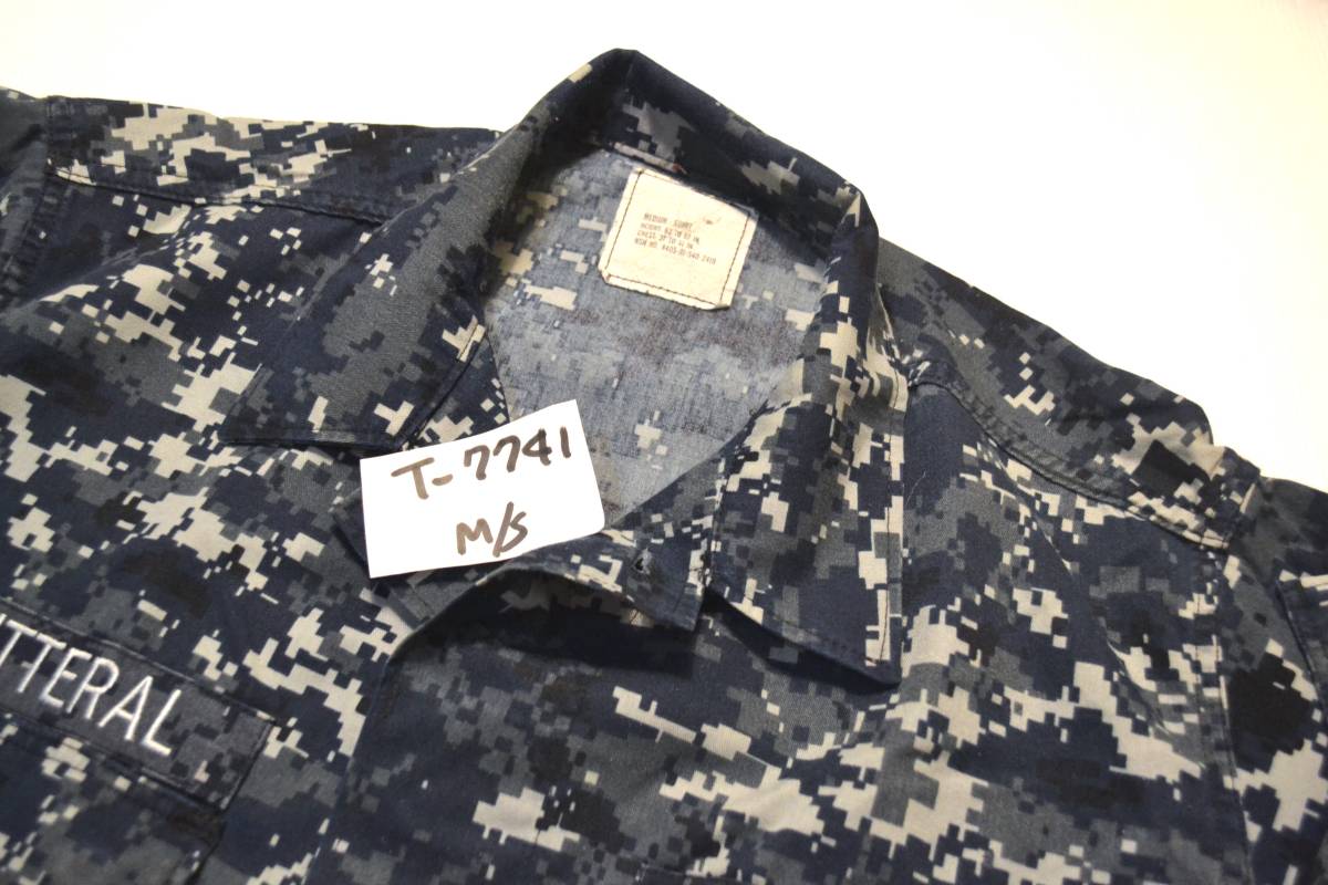 実物 米軍放出品 NAVY 米海軍 USN ネイビー NWU ブルー デジタル迷彩 ジャケット 上着 M/S 戦闘服 シールズ SEALS BDU_画像2