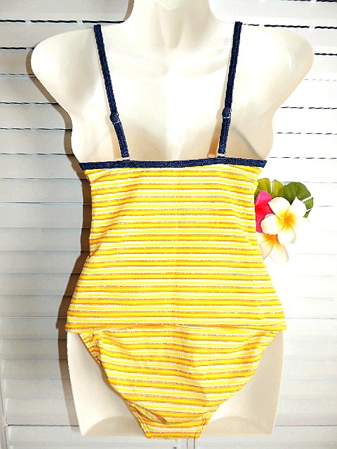  Yamato ya tankini separate swimsuit 9 number /M yellow × orange × white × silver line 