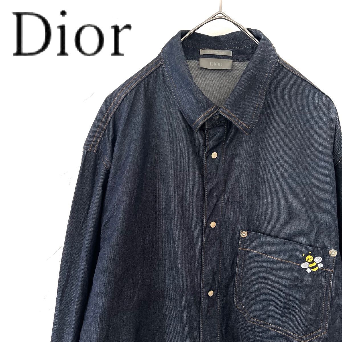 [ free shipping ]dior Dior kaws Kaws limitation collaboration Denim shirt men's M 19aw bee bee bee long sleeve rare goods rare 