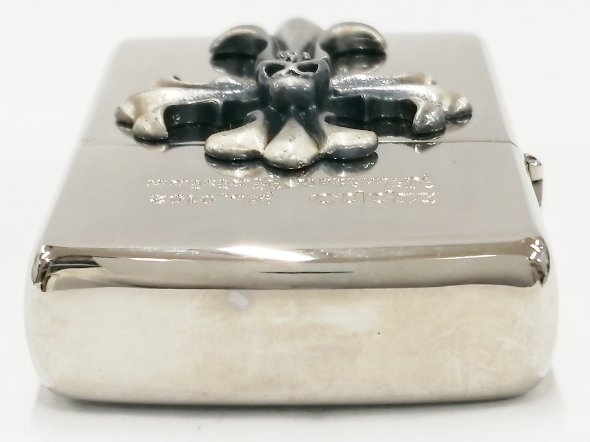 未使用長期保管品★開封済み★限定品★ZIPPO/ジッポー スカル クロス 2004年製 オイルライター_画像7