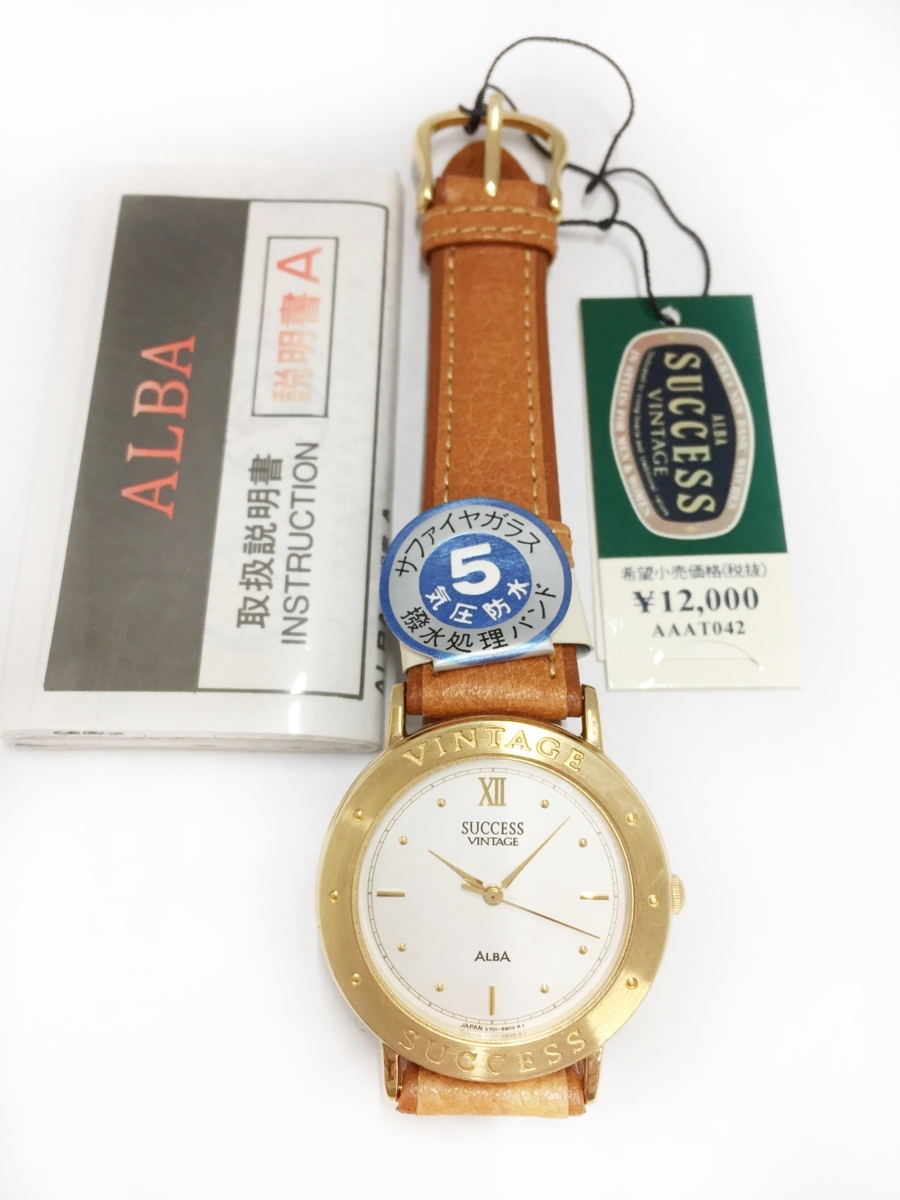  operation goods!!SEIKO/ Seiko ALBA/ Alba SUCCESS VINTAGE men's quartz watch battery remainder amount unknown AAAT042 *