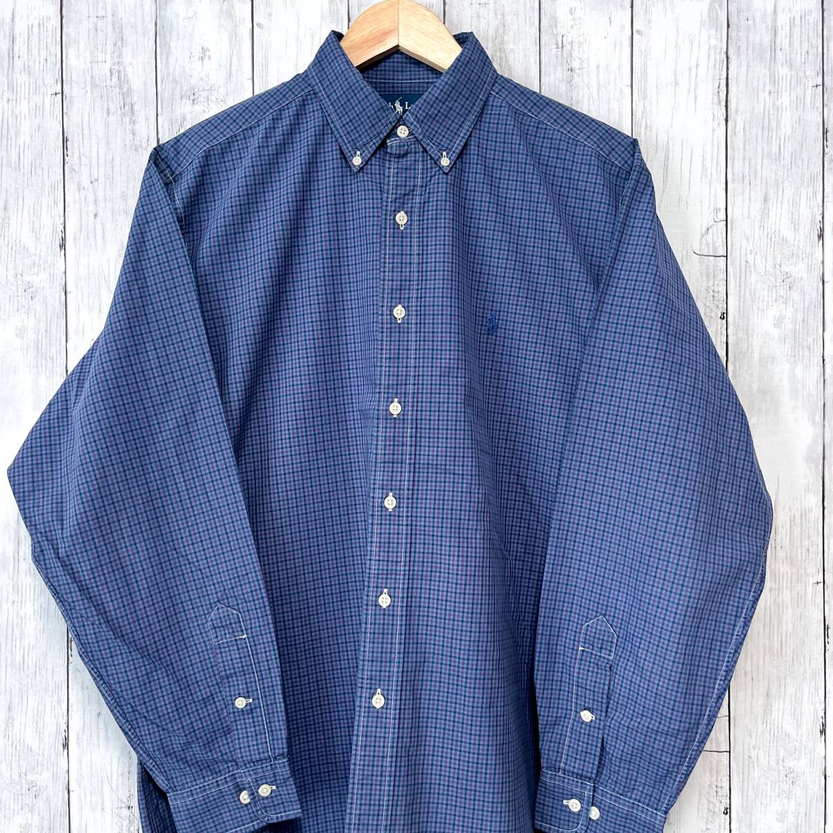 ラルフローレン Ralph Lauren チェックシャツ 長袖シャツ メンズ ワンポイント サイズ16 Lサイズ 2-477
