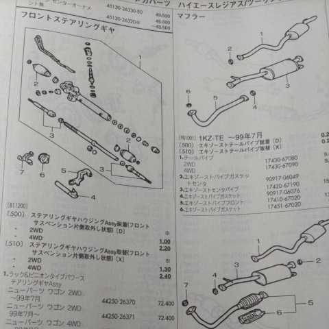 ◇【パーツガイド】　トヨタ　ハイエースレジアス/ツーリングハイエース　(ＣＨ４＃、ＸＨ４＃系)　H9.4～　２００４年版 【絶版・希少】_画像9