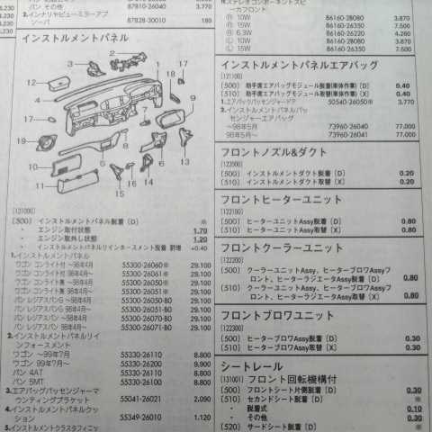 ◇【パーツガイド】　トヨタ　ハイエースレジアス/ツーリングハイエース　(ＣＨ４＃、ＸＨ４＃系)　H9.4～　２００４年版 【絶版・希少】_画像4