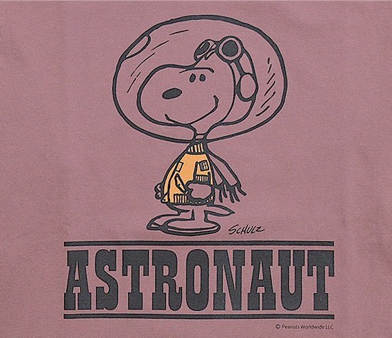 BUZZ×PEANUTSロングTシャツ「ASTRONAUT」◆BUZZ RICKSON'S ワインXLサイズ BR69076 バズリクソンズ スヌーピー ピーナッツ_画像4