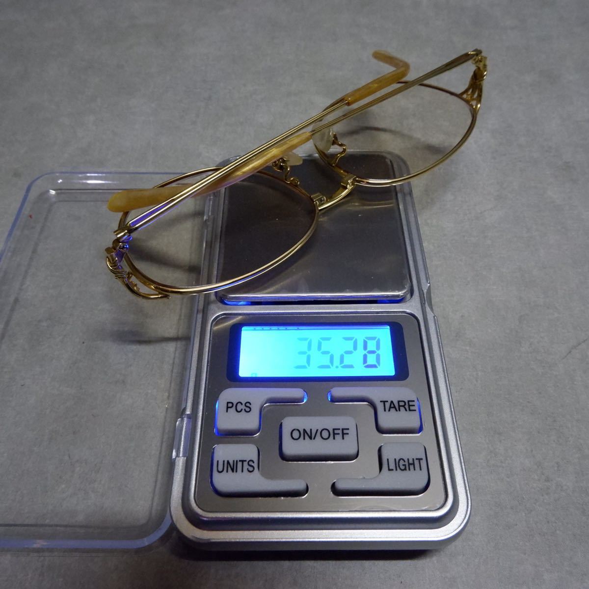 1スタ K18 金無垢 メガネフレーム フルリム ゴールド 18金 眼鏡 総重量35.2g B104 