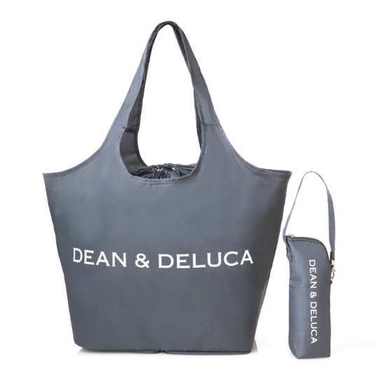 送料無料★DEAN&DELUCA ディーン&デルーカ レジかご買い物バッグ ＆ 保冷ボトルケース チャコールグレー GLOW2021年8月号 新品未開封★匿名_画像1