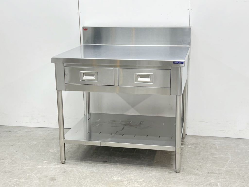 マルゼン 引出付作業台 W900×D750×H800 ステンレス台 調理台 業務用 中古 厨房用品