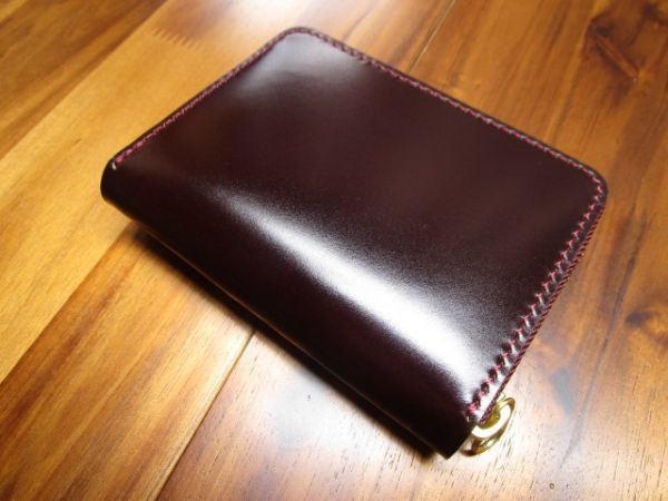 ヤフオク! - 1点限定 ミドルウォレット コードバン ラウンド...