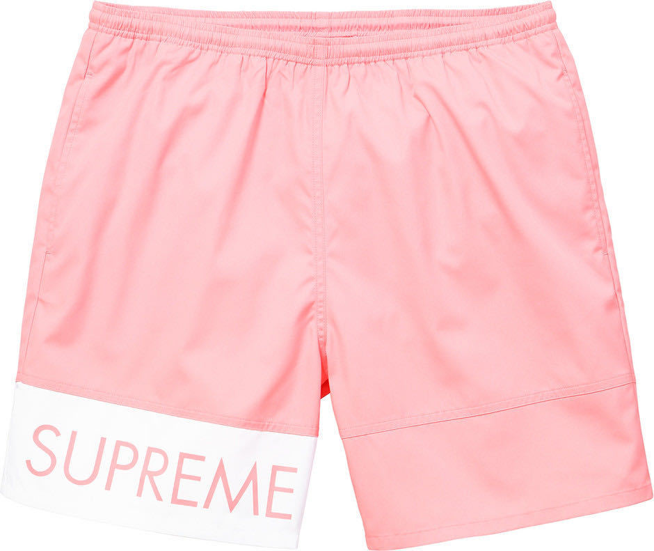 Supreme Banner Water Short Pink L 16ss シュプリーム バナー ウォーター ショート パンツ ピンク ハーフパンツ ショートパンツ_画像1