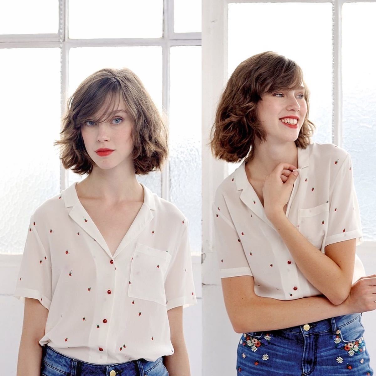 日本未発売☆彡 Des Petits Hauts デプチオー苺 いちご シルクシャツ