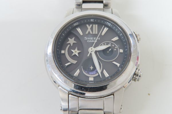 ブラック CASIO - CASIO SHEEN クロノグラフ 腕時計 ブラック 海外限定 当日発送品 カシオ/SHEEN ピンクゴールド(説明書有 腕時計(アナログ)