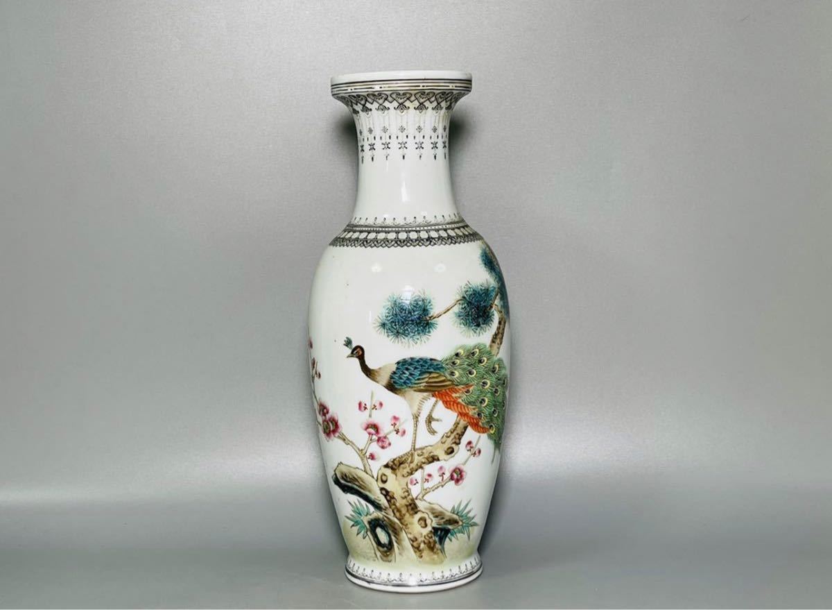 景徳鎮中国花瓶中国古玩景徳鎮製粉彩