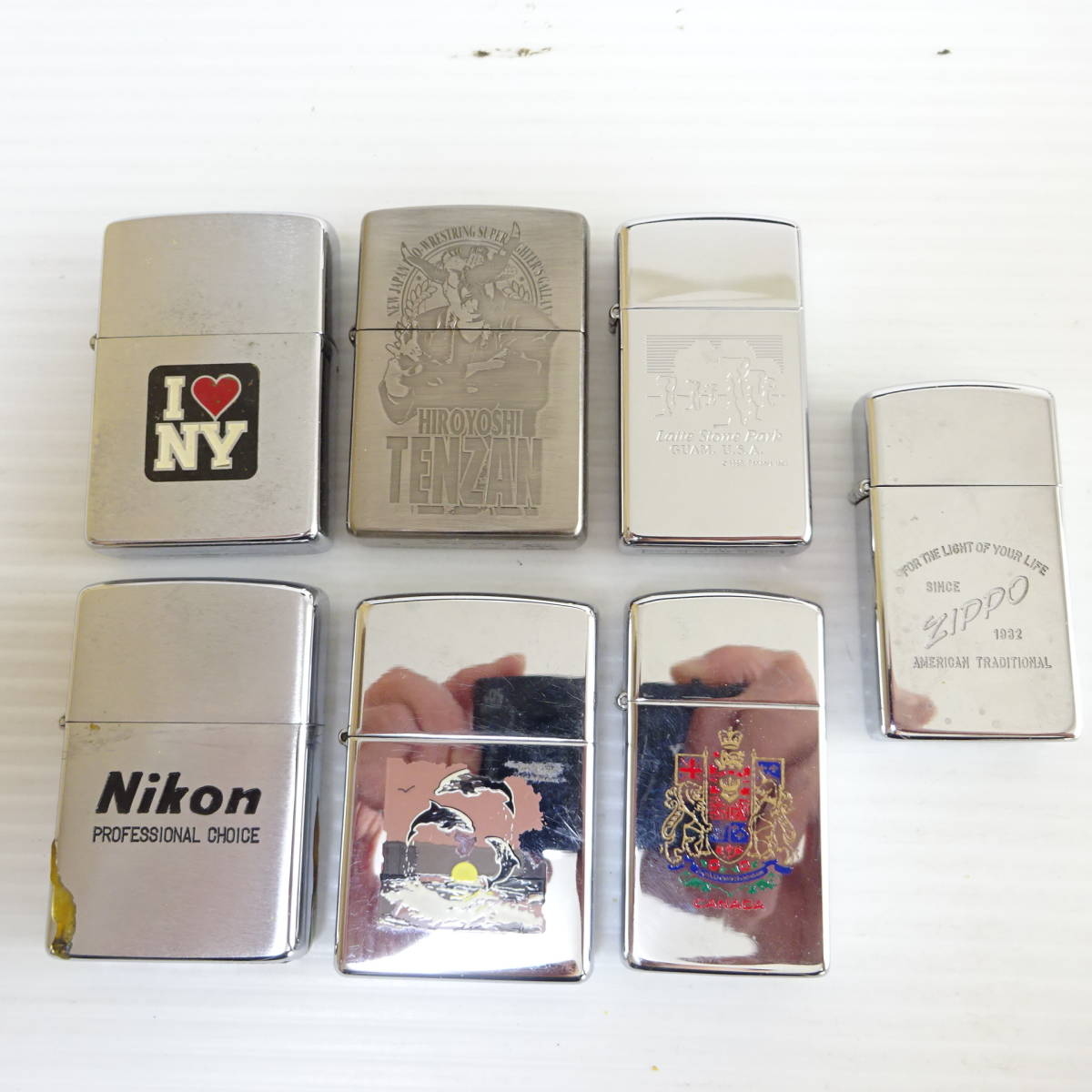 1537162-176】zippo ジッポ ライター 7個セット 着火未確認 アンティーク レトロ コレクション 60サイズ発送同梱 