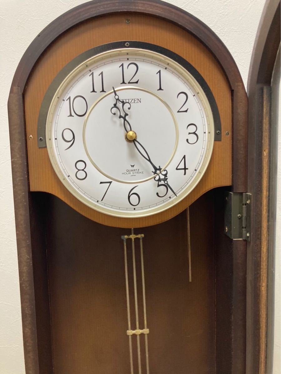 シチズン 柱時計 振り子時計 HOUR STRIKE クォーツ 高さ70cm 昭和レトロ 壁掛け時計