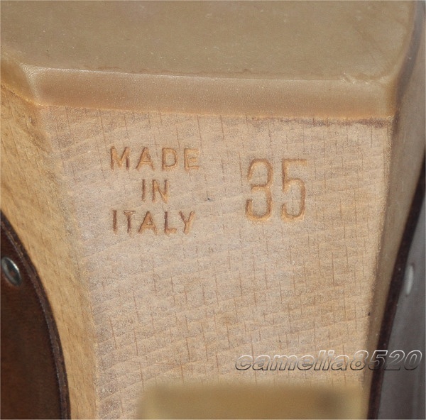 マルニ MARNI オープントゥ ブーティ 茶色 ブラウン レザー 本革 35 約22.5cm イタリア製 中古 美品 WOOD PLATFORM Peep Toe Bootie_画像4