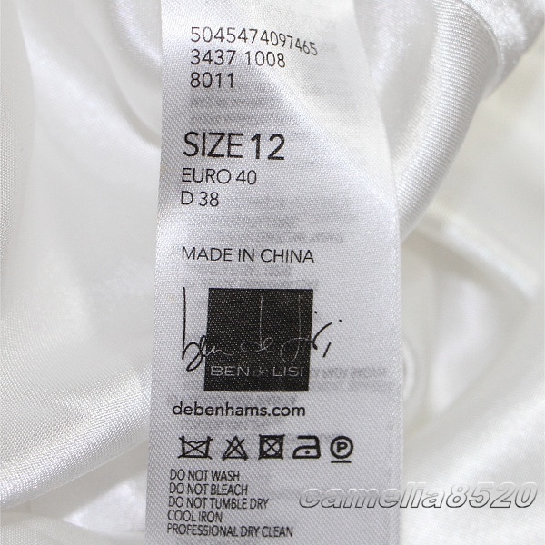 ベンデリシ x デベナムズ ウェディングドレス Mia アイボリー UK12 EU40 サイズ L～XL 未使用 展示品 Ben De Lisi x Debenhams _画像3