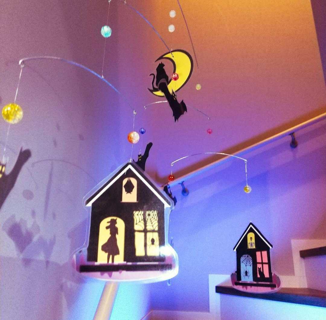 1800→¥1600 コウモリ & ネコ モビール mobile ハロウィン ではない