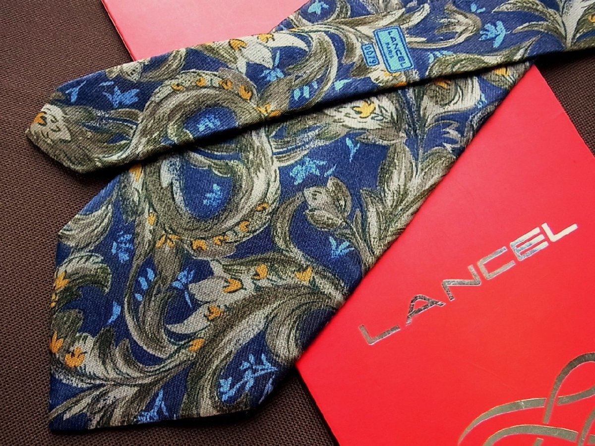 ♪5487C♪良品【草花 植物 柄】ランセル【LANCEL】ネクタイ_画像1