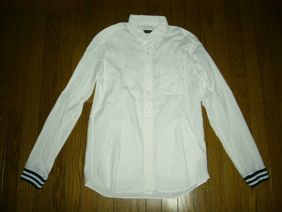 価格は安く SOPHNET. ソフネット RIB B.D SHIRT M 白 リブ ボタン